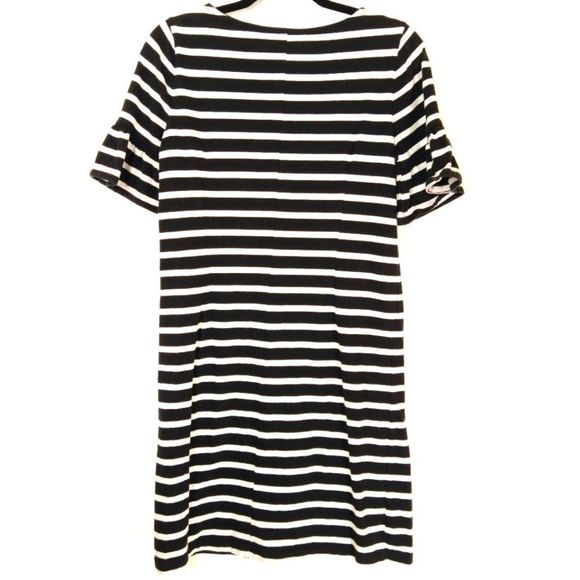 J. Crew Striped Ruffle Black white Chic Dress S - Picture 10 of 10